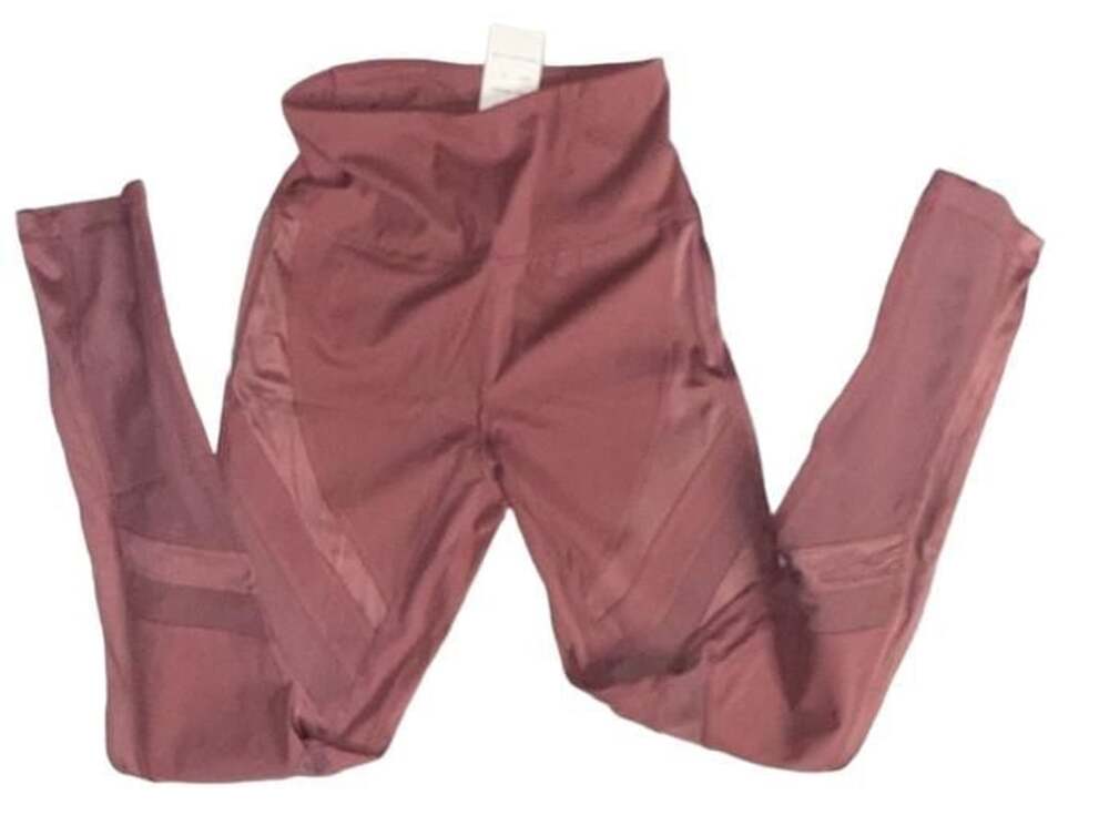 LA Society Leggings Size S Mauve 6026 Mesh High Waisted